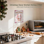 Pink Gingerbread Christmas Hot Cocoa Bar Sign Kitchen Decor - Image 3