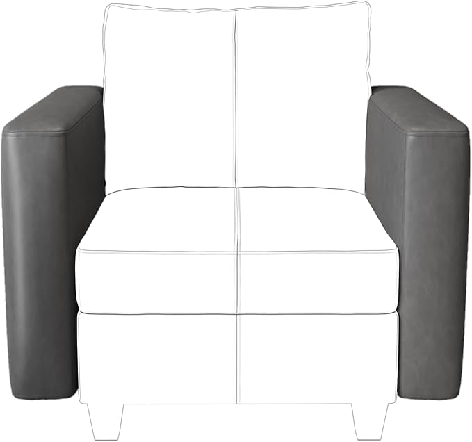 EASE MOOSE Armrest Module for Modular Sectional Sofa, Faux Leather Side by EASEMOOSE