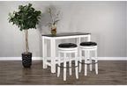 Pemberly Row Set of 3 Wood Bar Unit and 2 Backless Swivel Barstool - Image 2