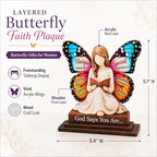 Christian Gifts for Women, God Says You Are Butterfly Decor Desk Plaque - Image 2