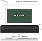POVISON Fully-Assembled Mid Century Modern TV Stand, 94.49" Wood Media Console - Image 5