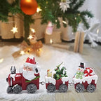 Hodao Christmas Train Figurines with Santa, Tree & Snowman - Image 3