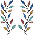 Zhengmy 2 Pcs Metal Leaf Wall Art Vine Branch Decor,Elegant Color by Zhengmy