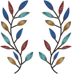 Zhengmy 2 Pcs Metal Leaf Wall Art Vine Branch Decor,Elegant Color by Zhengmy