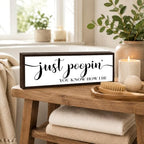 Funny Bathroom Wooden Sign, Just Poopin You Know How I be, Funny Farmhouse Bathroom Wall Decor, Solid Wood Wall Sign, Humorous Wood Bathrooms Decor, Bathrooms Decorative Gift, 9.5x3.1 Inches - Image 5