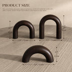 EOSAHR Acacia Wood Arch Decor Set: Wood Sculpture for Shelf Decor,Darkbrown - Image 2