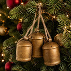 Rowfad Christmas Bells for Decoration, Hanging Gold Cow Bells with Rope - Image 4