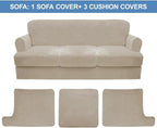 CUCRAF T Cushion Sofa Cover 4 Piece Slipcovers, Soft Thick Velvet Couch Cover - Image 5
