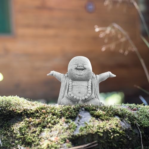 Landical Buddha Sandstone Statues Zen Monk Sculptures,Laughing Buddha - Image 5
