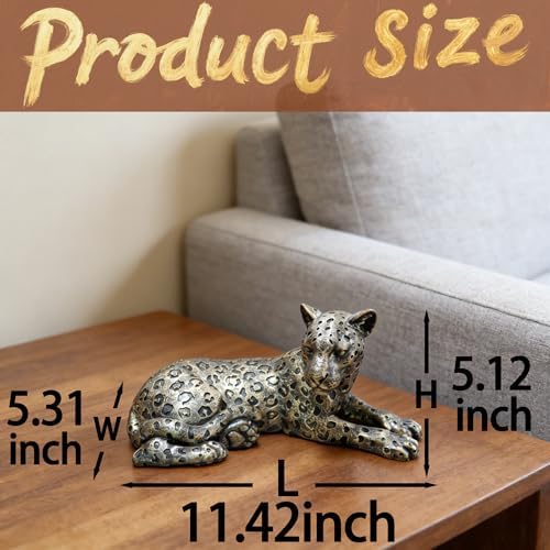 Cheetah Statue Home Decor Sculpture, Sitting Cheetah Desktop Ornament,Handmade with Resin,Office countertop Decoration,Suitable for Living Room, Dining Table, Bedroom - Image 3