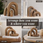 Wooden Arch Decor Set of 3, Scandinavian Wood Decorative Objects - Image 3