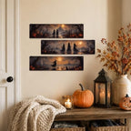 Rustic Halloween Decor, 3 Pcs Halloween Hanging Signs, Entryway Decor Wall - Image 4