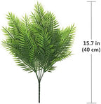 Artificial Ferns Plants, Fake Plastic Fern Leaves Shrubs Faux Plant Bushes for Outdoor Indoor Greenery Grass Home Garden Decor UV Resistant Table Arrangements DIY Decoration Planting Filler - 4 Pack - Image 2