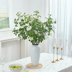 Heleze 3 PCS 43.3 Inch Artificial Greenery Stems Fake Branches with Leaves for Vase Faux Plants Silk Flowers for Home Decor Indoor Serenity Blossoms White - Image 3
