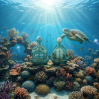Sea Turtle Decor 2 Pack, 4 Inch Yoga Figurines for Zen Garden Shelf - Image 4