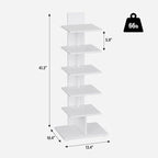 TUTOTAK Narrow Bookshelf, 6-Tier Bookcase, Spine Book Shelf - Image 2
