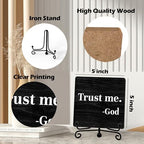 Home Decor, Farmhouse Shelf Decor For Living Room, Boho Aesthetic Table Decorations, Christian Gifts For Women Men, Entryway Tv Stand Fireplace Mantle Coffee Table Decoration (trust-03) - Image 2