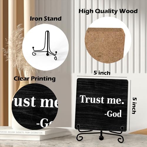 Home Decor, Farmhouse Shelf Decor For Living Room, Boho Aesthetic Table Decorations, Christian Gifts For Women Men, Entryway Tv Stand Fireplace Mantle Coffee Table Decoration (trust-03) - Image 2