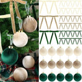 51 Pcs Christmas Velvet Ornaments 15 Pcs Christmas Tree Decor Balls 3.14" 36 Pcs Velvet Vintage Ribbon Bows 5/8" Wide 6 * 8" for Xmas Tree Hanging Decorations Home Indoor Decor (Three Colors) by LIANGMIDA