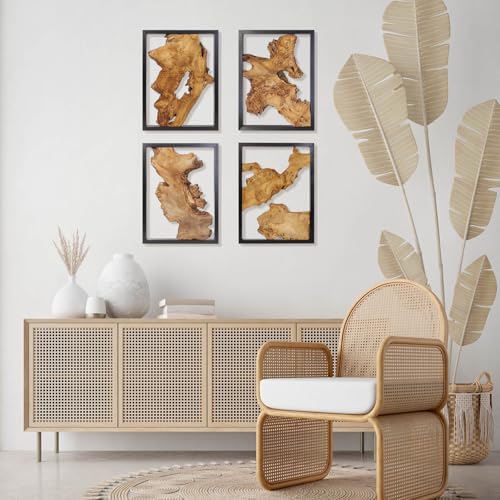 Modern Wood Wall Decor- Natural wood Handcrafted Rustic Charm for Your Home - Perfect for Living Room, Bedroom,Kitchen,or Office (Irregular*4) - Image 4
