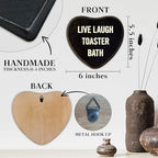 Gothic Wall Decor - Live Laugh Toaster Bath - Black Heart Wooden Hanging Sign - Retro Wall Art Decor For Home Living Room Bathroom, Birthday Anniversary Housewarming Graduation Gift For Women Men -A02 - Image 2
