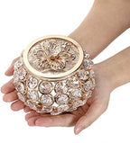 Hipiwe Crystal Jewelry Box with Glass Lid Small Gold Trinket Organizer - Image 7