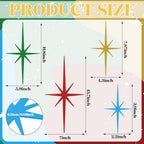 Blulu 4 Pcs Starburst Shaped Wall Decor Mid Century Modern Art,Vintage - Image 3