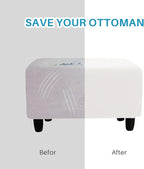 Ottoman Cover, Stretch Rectangle Velvet Ottoman Slipcovers of Foot Stool - Image 5