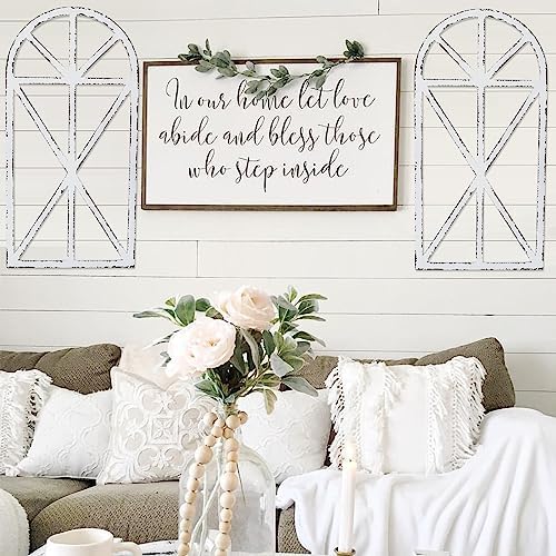 Set of 2 Large Farmhouse Window Frame Wall Decor, Rustic Wood Wall Art - Image 6