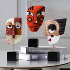 Smile - Handcrafted Statues Resin Abstract Sculpture for Home Decor Modern,African Art Tribal Figurines Decorations Items Accents Influencer Picks for Bookshelf,TV Stand,Living Room,Nightstand - Image 5