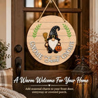 Halloween Door Sign, Interchangeable Gnome Door Sign, Seasonal Gnome Decor for Front Door, Gnomes Decorations for Home, Fall Gnomes Decorations, Cute Gnome Decor for Women - Image 2