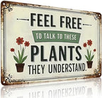 Bestylez Garden Gifts Feel Free to Talk with These Plants They Understand Vintage Gardening Signs for Home Garden Greenhouse Living Room Bedroom Yard Outdoor Decor 8X12 Inch (3373) by RustFreeBrightColorsDurableandNotFade