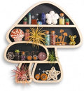 Cute Mushroom Decor, Wooden Mushroom Wall Shelf Crystal Display Shelves by FNYDOX