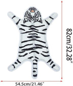 Tiger Print Rug Cartoon Cute Faux Area Rugs Fluffy Animal Print Mat Carpet Kids - Image 3