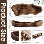 Nuogo 19 Inch Wooden Wavy Edge Dough Bowl Supplies, Brown - Image 2