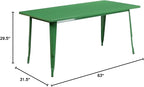 Flash Furniture Charis Commercial Grade 31.5" x 63" Rectangular Green Metal - Image 3