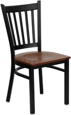 Flash Furniture 4 Pack HERCULES Series Black Vertical Back Metal Restaurant - Image 6