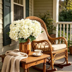Kimura's Cabin 6Pcs Fake White Hydrangea Artificial Flowers Silk Hydrangeas - Image 5