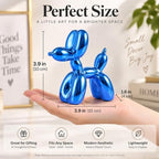 Blue Balloon Dog Decor,Balloon Animal Decor,Shelf Decor Preppy Room Decor,Cute Statue Home Decor, Bedroom Modern Sculpture Desk Decor,Office Gold Decorations Small Figurines - Image 3
