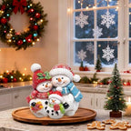 Hodao Christmas Snowman Figurine, Family Winter Tabletop Home Decor - Image 4