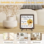 Home Decor for Rustic Farmhouse, Sunflower Wooden Sign for Living Room Kitchen Counter Entryway Table Book Shelf Mantle Decor (A10) - Image 6