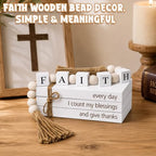 Decorative Books for Home Decor - Inspirational Faith Wooden Bead Tassel Accessory Faux Book Decorative for Coffee Table - Image 4