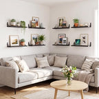 Fixwal Width 4.75 Inches Floating Wall Shelves, Set of 8, Black - Image 5