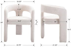 RIVOVA Modern Barrel Dining Chairs Set of 2, Linen Upholstered Accent Side Chair - Image 2