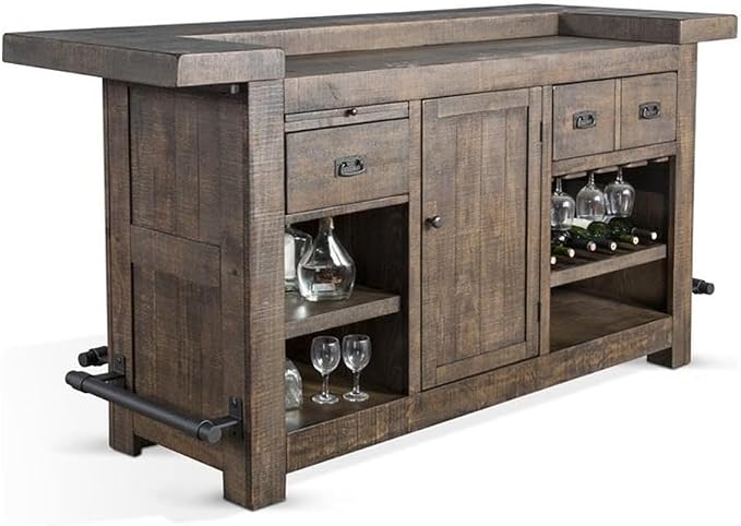 Pemberly Row 3-Piece Set with Gorgeous Bar Unit and 2 Backless Swivel BarStools - Image 2