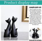 QIANLING 2Pcs Black Cat Statue, Home Decor Mini Cat Figurines, Room Decor Matt Ceramic Small Cat Figurine, Give Cat Figurines for Cat Lovers,Ideal for Interior Decoration Or Couples, Wedding Gifts - Image 6