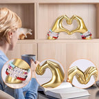Heart Hand Sculpture, Gold Shelf Decoration Aesthetics for Room Bookshelf Coffee Table Dining Table Centerpiece, Birthday Gift and Memorial Gift for Women, Girlfriend Girls Mom. - Image 6
