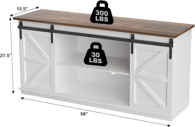 JUMMICO TV Stand for 65 Inch TV, Entertainment Center - Image 7