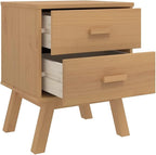 Brown Solid Pinewood Bedside Cabinet - Image 6