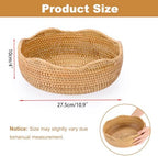 Hipiwe 10.9" Round Key Bowl for Entryway Table Handwoven Rattan Basket Tray - Image 3